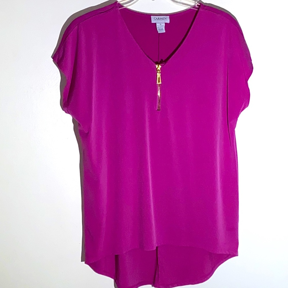 Carmen Woman Sleeveless High Low Blouse Size XL
